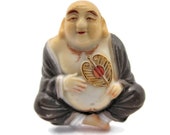 23mm Toshikaneトシカネ HOTEI Flat Back Tile Buddha 7 Fortune gods Arita Porcelain Seven Lucky gods Seven Immortals Feng Shui Happiness