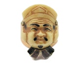 DAIKOKU Split Ring Japanese Fortune god Arita Porcelain Flat Back 3D Tile 七福神 Shichi Fukujin Seven Immortals Feng Shui WEALTH UNISEX