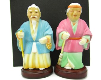俊兼 高砂の老夫婦 置物/尉(尉)姥(媼)の置物 上頓婆/夫婦夫婦縁結び