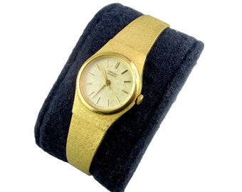 1983 Seiko Ladies Watch/Gold Plated Band /Golden Dial/Japan 2C21-0010-R0 Quartz Movement/New Battery/373020
