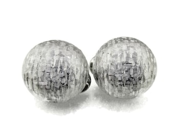 Monet Domes Clip Earrings/Florentine Finished /Silver Tone Plated