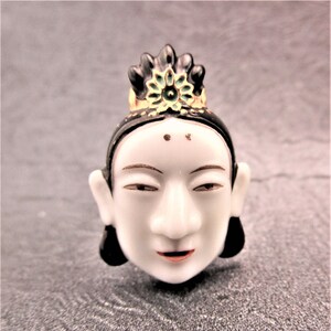 Toshikane BENZAITEN Button/ 7 Fortune gods Arita Porcelain /Seven Lucky gods 七福神 Shichi Fukujin / Seven Immortal gods / Feng Shui Beauty