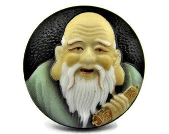 Toshikane FUKUROKUJU Flat Back Tile/7 Fortune gods Arita Porcelain/Seven Lucky gods /Seven Immortals Shou/Feng Shui Wisdom Longevity Wealth