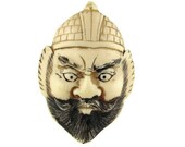 Bishamonten Pin Hand Inked Patron of Dignity Seven Immortal gods of Fortune Carved Lucite Feng Shui god of warriors 七福神 Shichi Fukujin