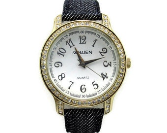 Gruen Watch with Denim Band s-l400.jpg main image 3