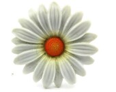 トシカネ Toshikane DAISY Flat Back Tile 21mm Hand Painted Arita Porcelain White Yellow Green Glazed Ceramic Jewelry Making 3D Art Cab NOT BUTTON