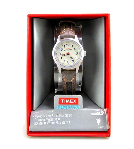 Buy Timex Expedition Indiglo Watch/round Silver Tone Bezel/beige Online in  India - Etsy
