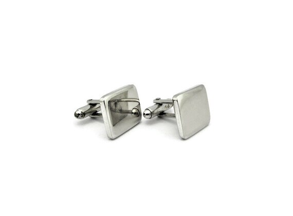 Engravable Rectangle Cufflinks/Squarish Signet St… - image 4