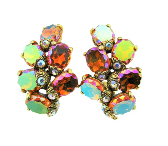 Elsa Schiaparelli Earrings/Grape Clusters/Topaz F… - image 8