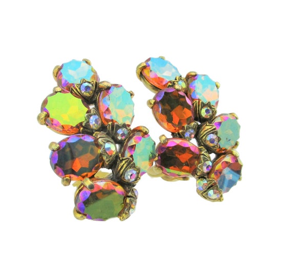 Elsa Schiaparelli Earrings/Grape Clusters/Topaz F… - image 5