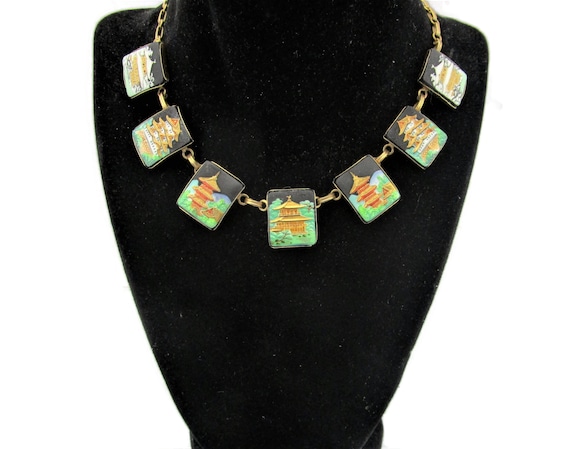 トシカネ Toshikane Necklace/historical Landmarks of Japan/12k Gold