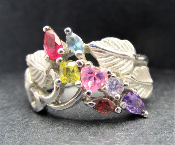 EDCO Multi Gemstone Ring/Amethyst Ruby Topaz Quar… - image 6
