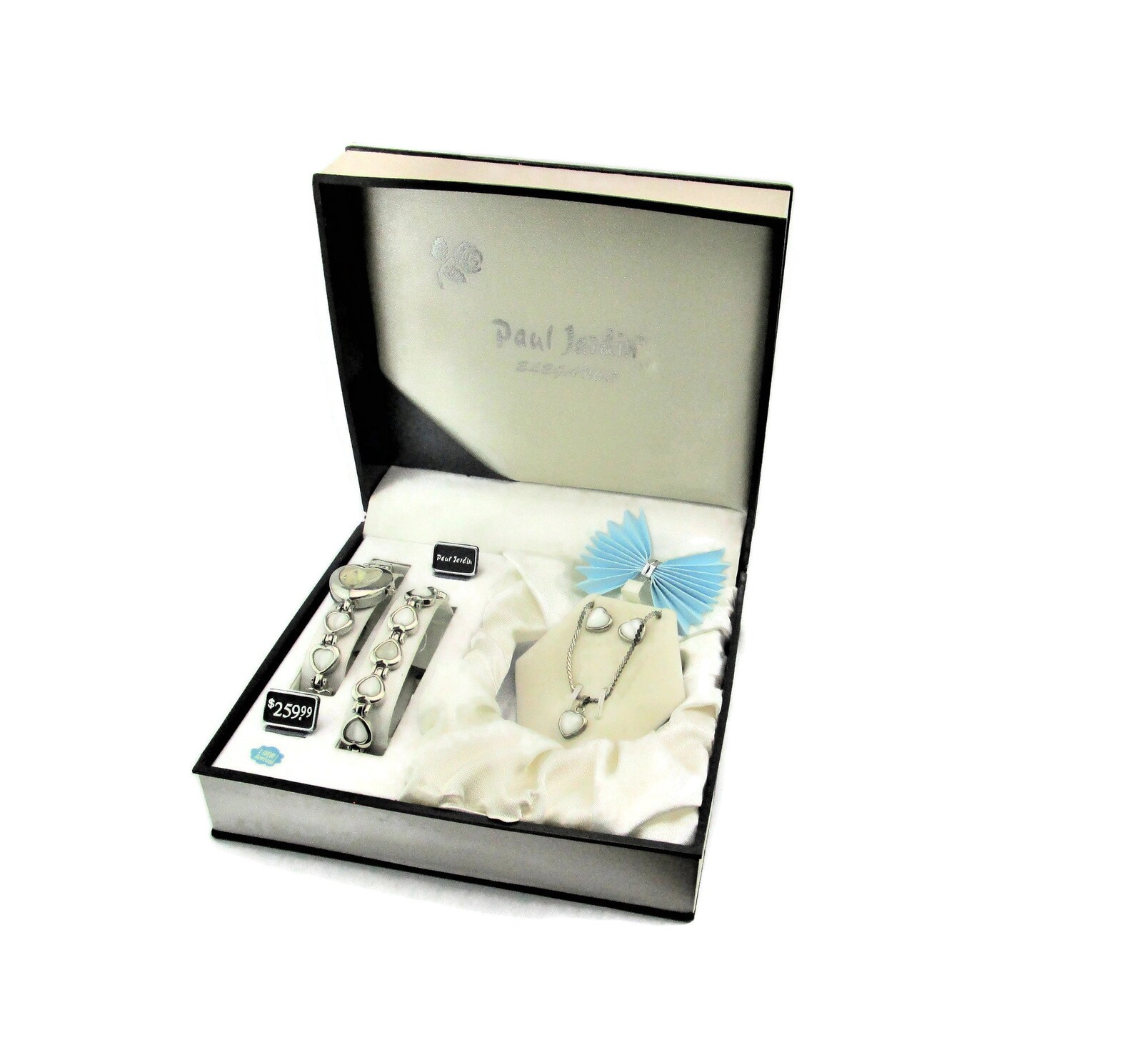 Paul Jardin Elegance Watch Set/silver Tone Earrings Necklace & Etsy