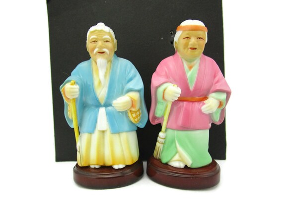 俊兼 高砂の老夫婦 置物/尉(尉)姥(媼)の置物 上頓婆/夫婦夫婦縁結び