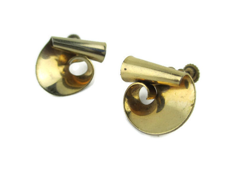 Vintage Retro 12k Gold Filled Screw Back Earrings