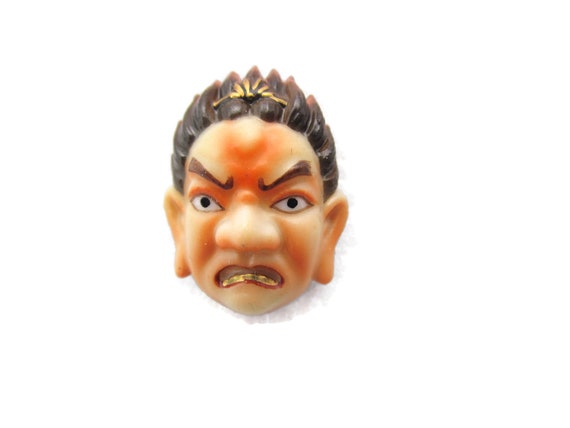 トシカネ Toshikane NIO Button/Warrior Deity KOJIMA Art Porcelain/ Six Buddhist Deities/Japanese Arita Ceramic/3D Protector Guardian of Japan
