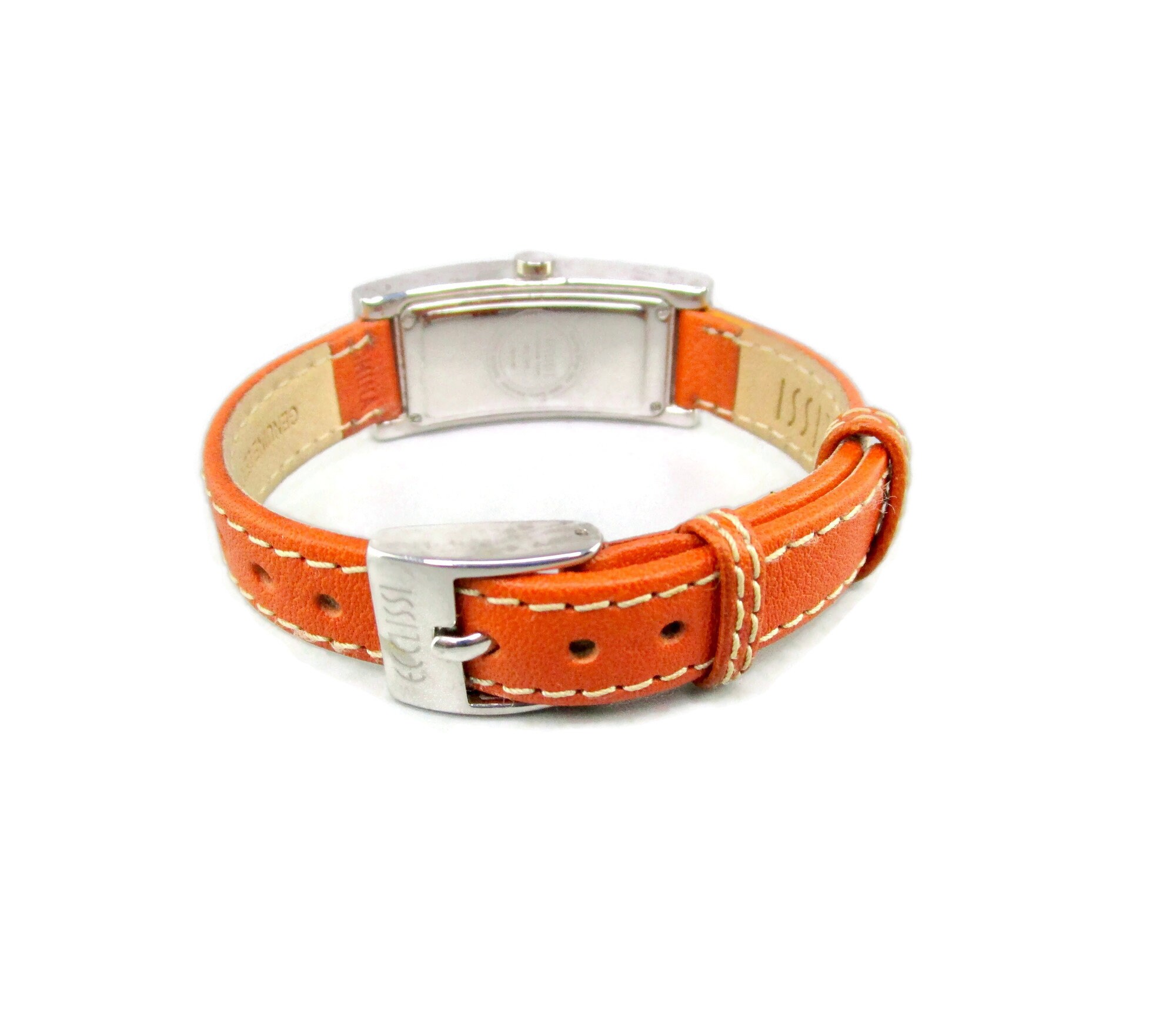 Ecclissi 925 Sterling Silver Watch 22795/oblong Bezel/orange 