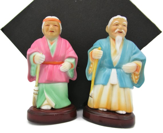 俊兼 高砂の老夫婦 置物/尉(尉)姥(媼)の置物 上頓婆/夫婦夫婦縁結び