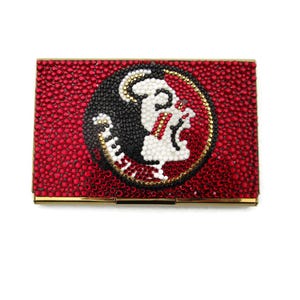 Tarjetero de Kathrine Baumann con cristales de Swarovski pavé de los Florida State Seminoles