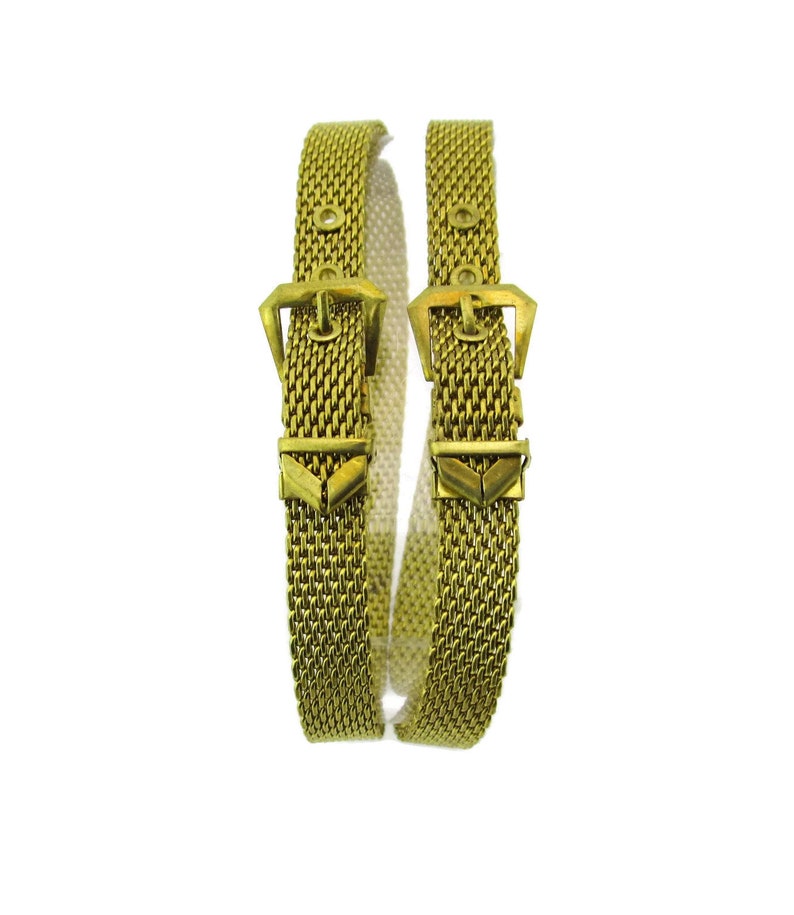 Vintage Brass Mesh Belt Bracelet/ Gold Tone Buckle Bracelet Etsy