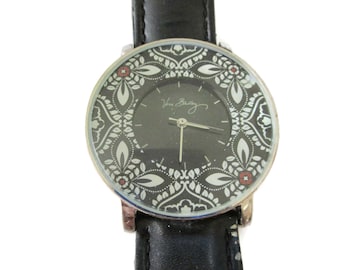 Andre Giroud Watch/floating Blue Crystals/silver Tone Round  display picture 2