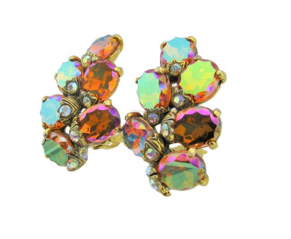 Elsa Schiaparelli Earrings/Grape Clusters/Topaz F… - image 4