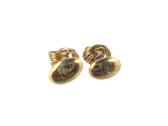 Pierre Cardin Cuff links/Gold Tone French Knot Cu… - image 4