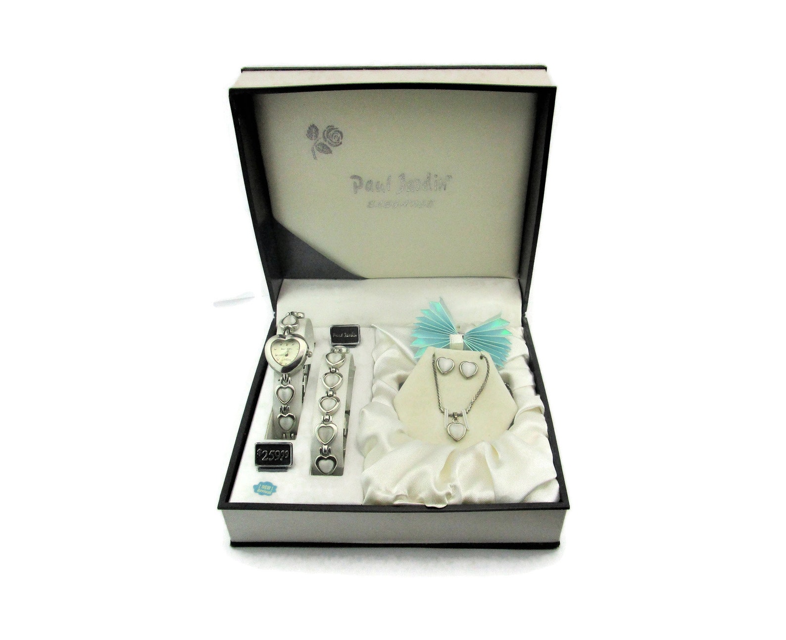 Paul Jardin Elegance Watch Set/silver Tone Earrings Necklace & Etsy