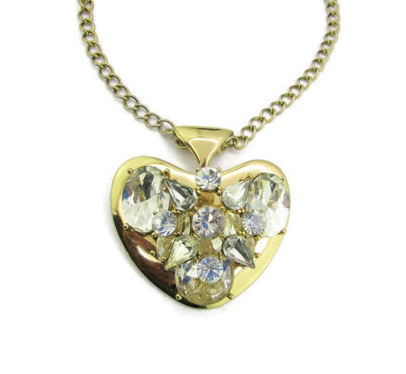Juicy Couture Giant Heart Necklace/clear Pear Shapedround - Etsy