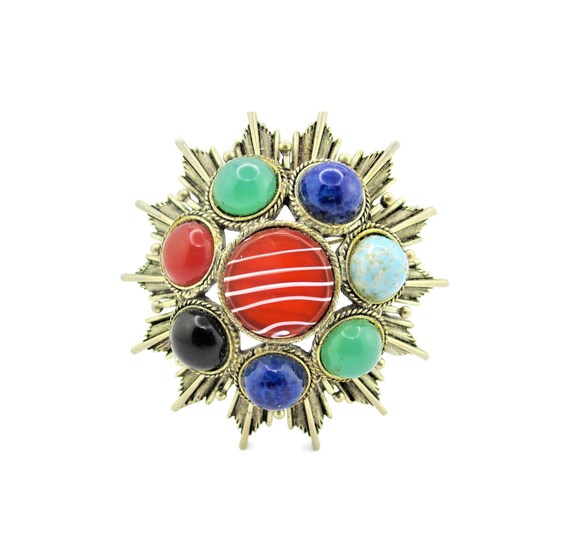 Byzantine Sunburst Brooch Pendant/Ben-Amun Style/… - image 5