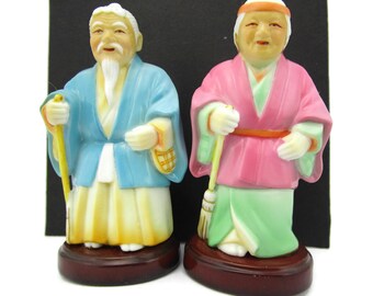 俊兼 高砂の老夫婦 置物/尉(尉)姥(媼)の置物 上頓婆/夫婦夫婦縁結び