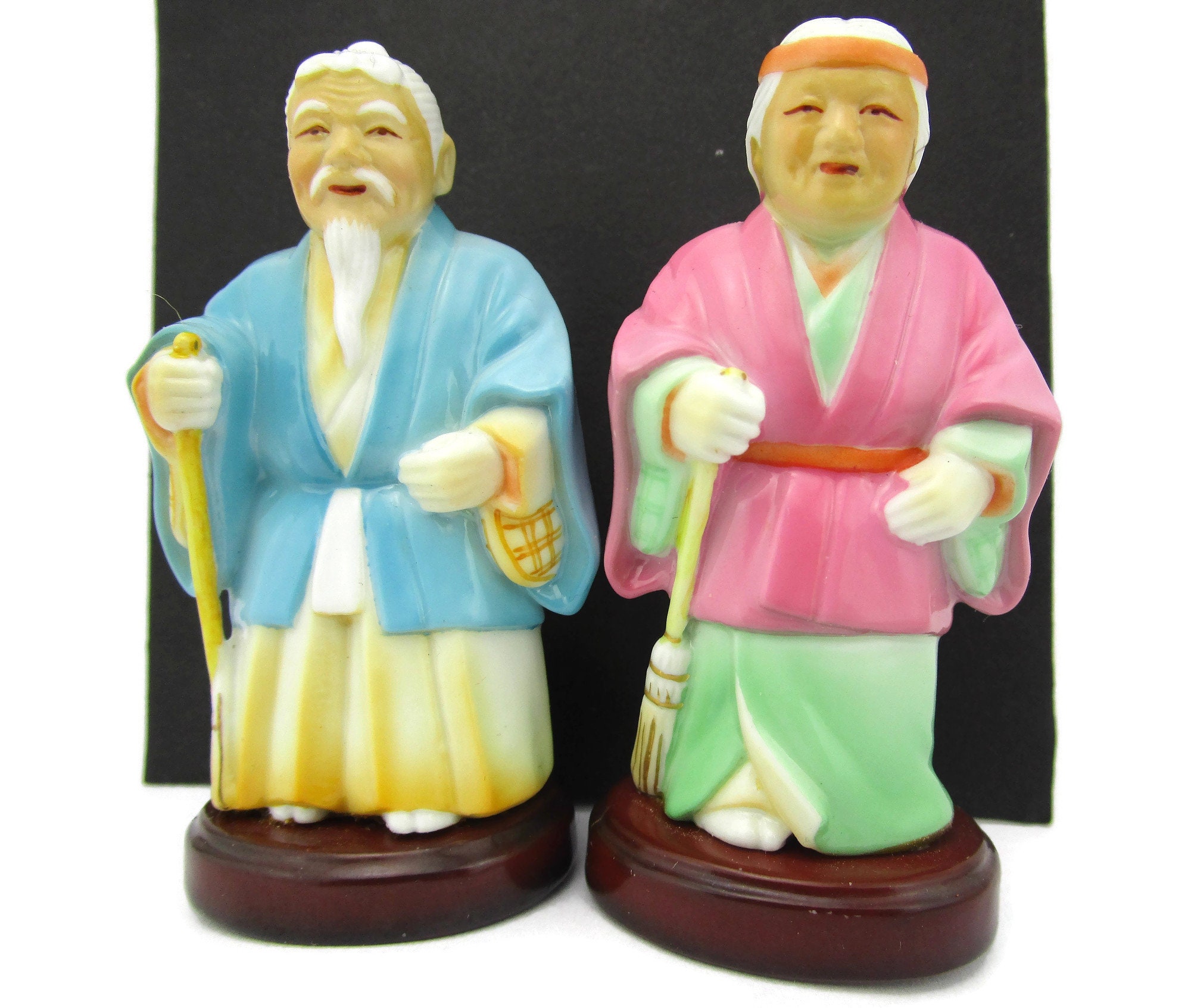 俊兼 高砂の老夫婦 置物/尉(尉)姥(媼)の置物 上頓婆/夫婦夫婦縁結び