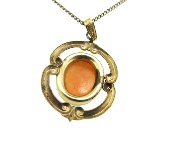 12k Gold Filled Cameo Necklace/ Victorian Carved … - image 4