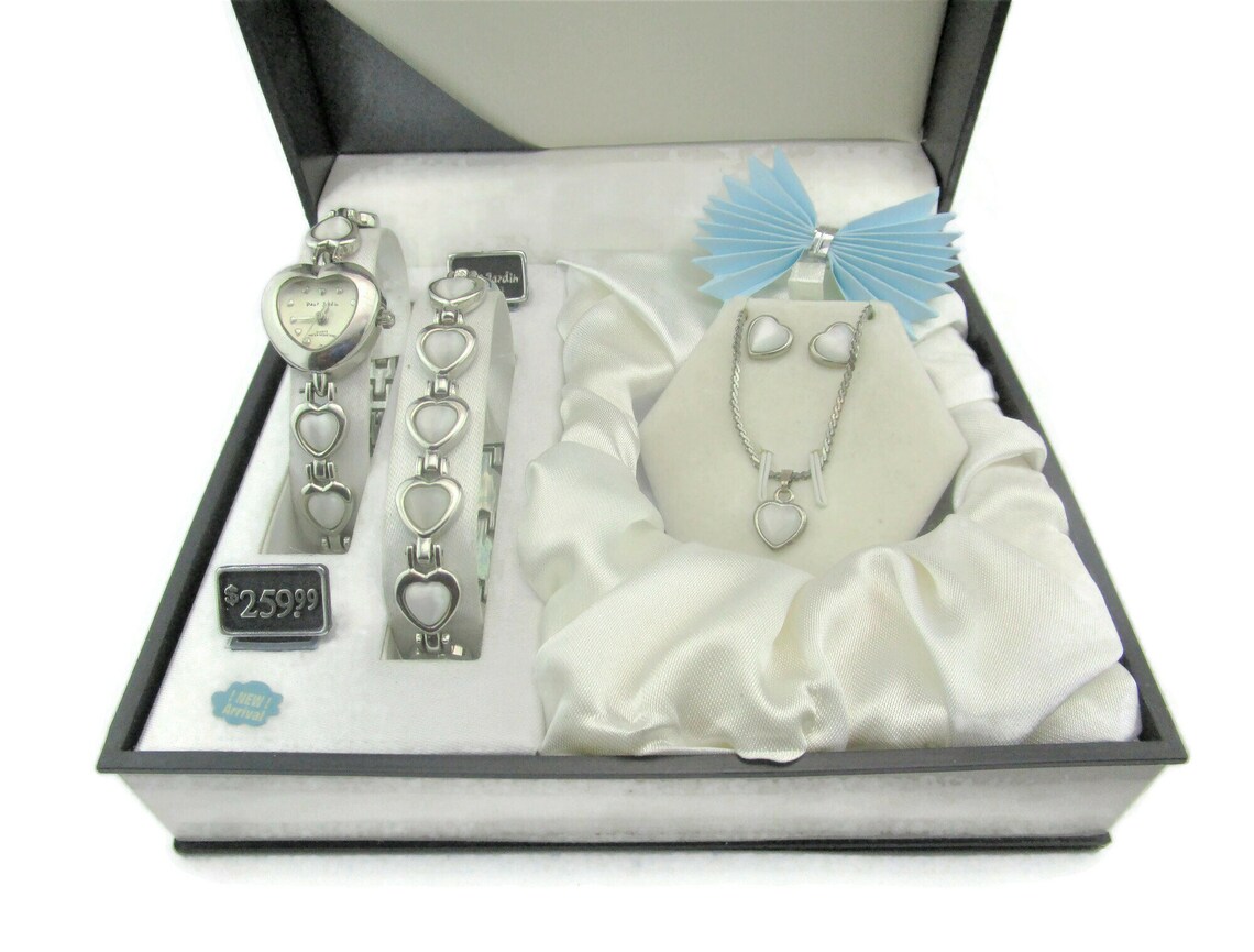 Paul Jardin Elegance Watch Set/silver Tone Earrings Necklace & Etsy