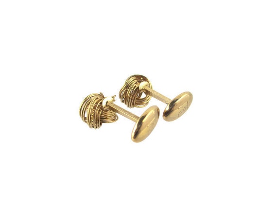 Pierre Cardin Cuff links/Gold Tone French Knot Cu… - image 3