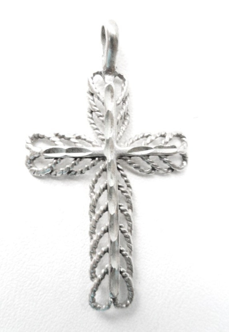 Vintage 925 Sterling Silver Filigree Cross Pendant - Etsy