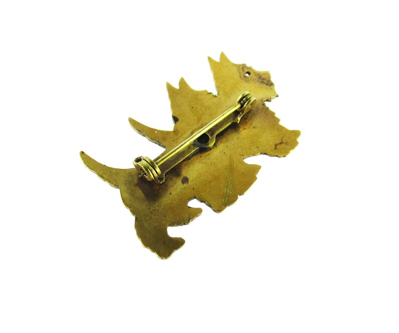 Double Scottie Name Pin Engraved ANN Scottish Terriers Victorian Two dogs Dog Lovers Gold Filled Brooch