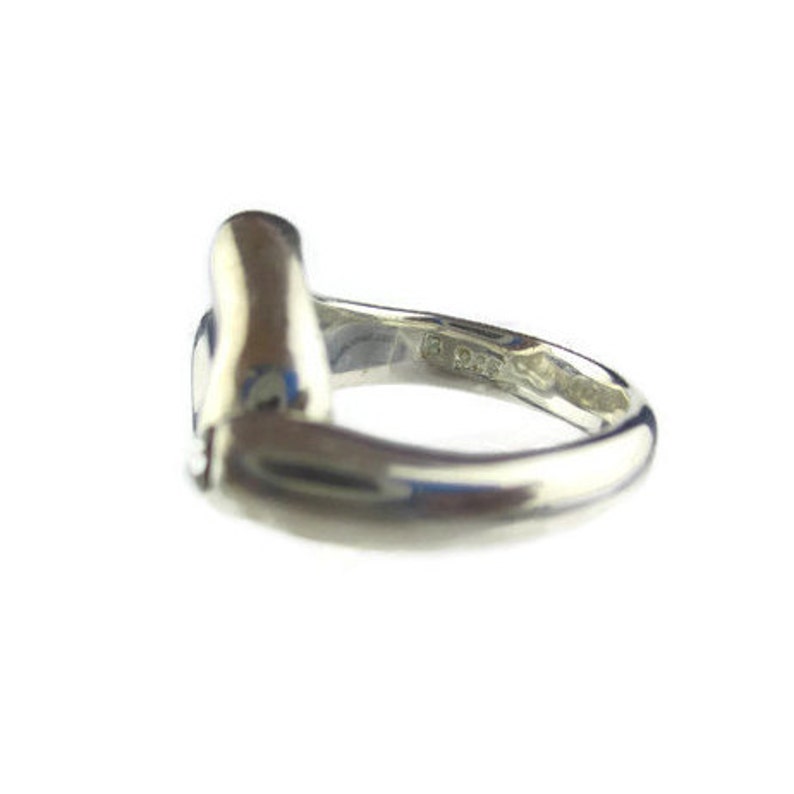 Sterling Silver Heart Ring With Clear CZ - Solid 925 Silver Love Band, Size 7