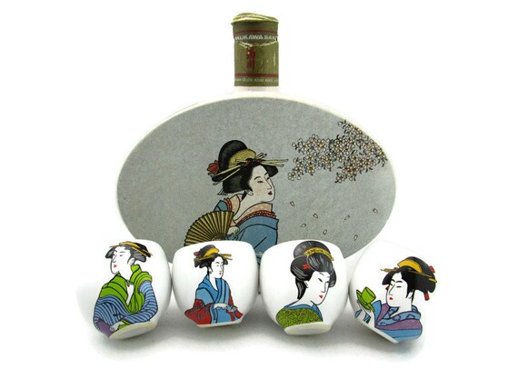 浮世英寿 グッズ セット Geisha Sake Set/japanese Wide Kikukawa Flask/ukiyo-e Beauties by