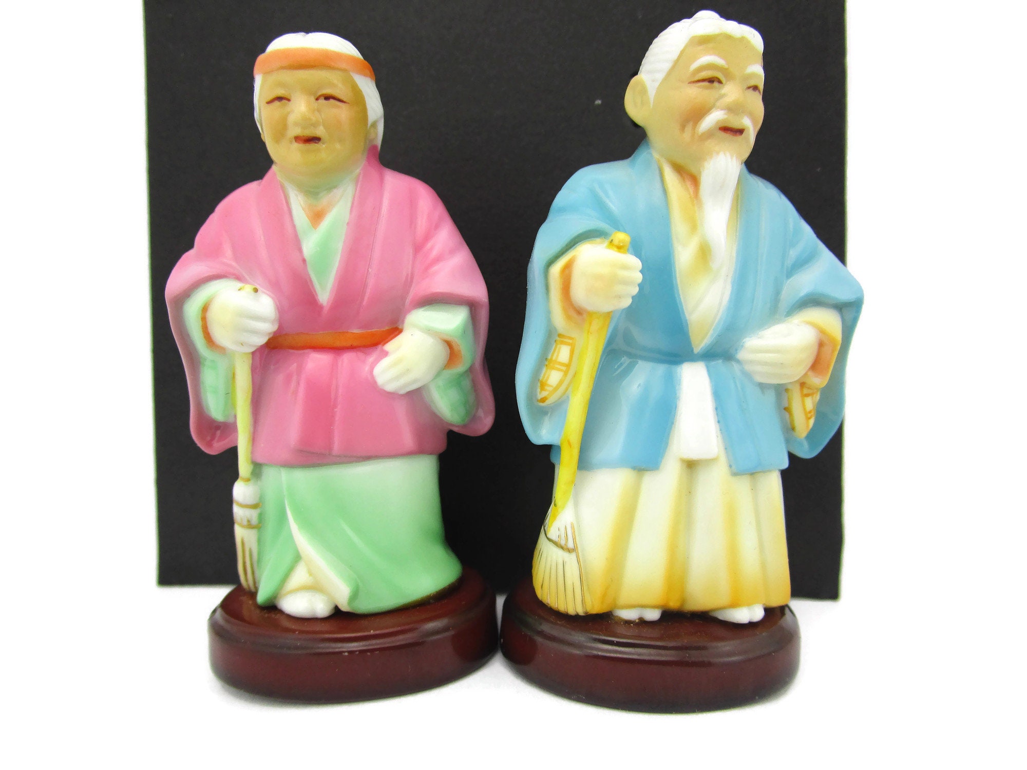 俊兼 高砂の老夫婦 置物/尉(尉)姥(媼)の置物 上頓婆/夫婦夫婦縁結び