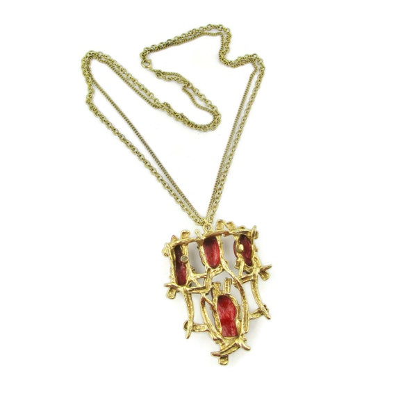 COLCO Immortals Pendant Necklace/Wine Colored Ena… - image 2