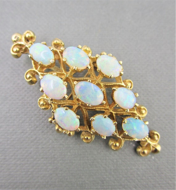 Victorian 14k Opal Pin Pendant Combo/Diamond Kite… - image 2