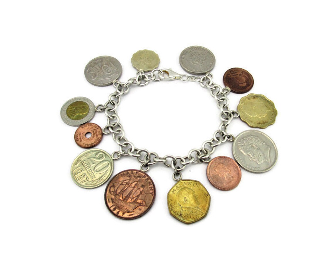 Coins of the World Bracelet/jacmel Mauritius JMC 925 Etsy