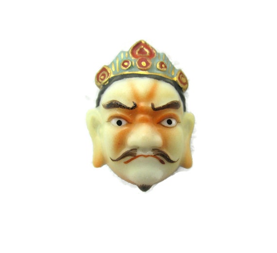 Toshikane KOMOKUTEN Button/ 広目天  Guardian Deity/トシカネ Four Heavenly Kings/KOJIMA Art Porcelain/Six Buddhist Deities/Japanese Arita Ceramic