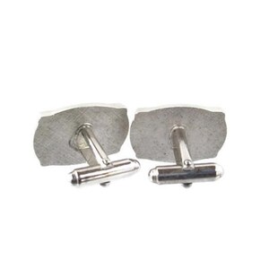 Paire De Boutons De Manchette Ronds En Cuivre 17x4mm - Gravables, Gunmetal, Style Art Deco