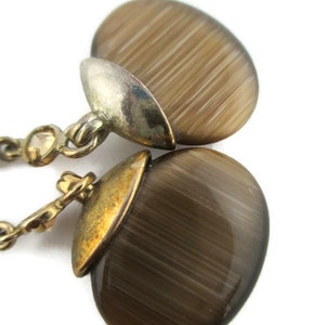 Vintage Monet Brown Striated Satin Art Glass Rhinestone Gold Tone ...