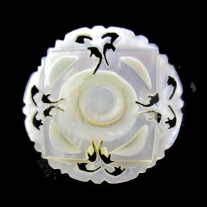 Star of Bethlehem Pin /Seven Days of Creation/Jerusalem Holyland Brooch/ Hand carved White Mother of Pearl/Luminescent MOP Shell B - 1 3/8"