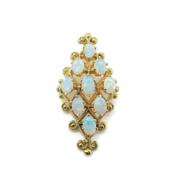 Victorian 14k Opal Pin Pendant Combo/Diamond Kite… - image 5