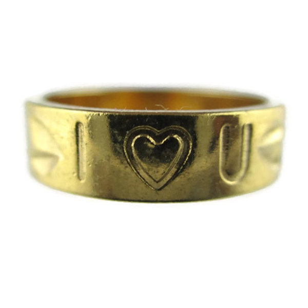 Vintage I Love U 14kt HGE SweetHeart Ring Size - Gold over Sterling