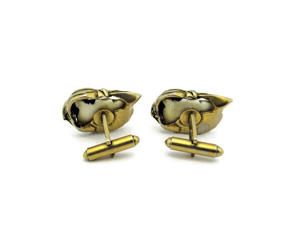 Florenza Devil Cufflinks, 24k Gold Plated Hannya … - image 3